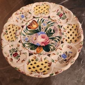 Vintage Decorative Hand Painted Italian Plate